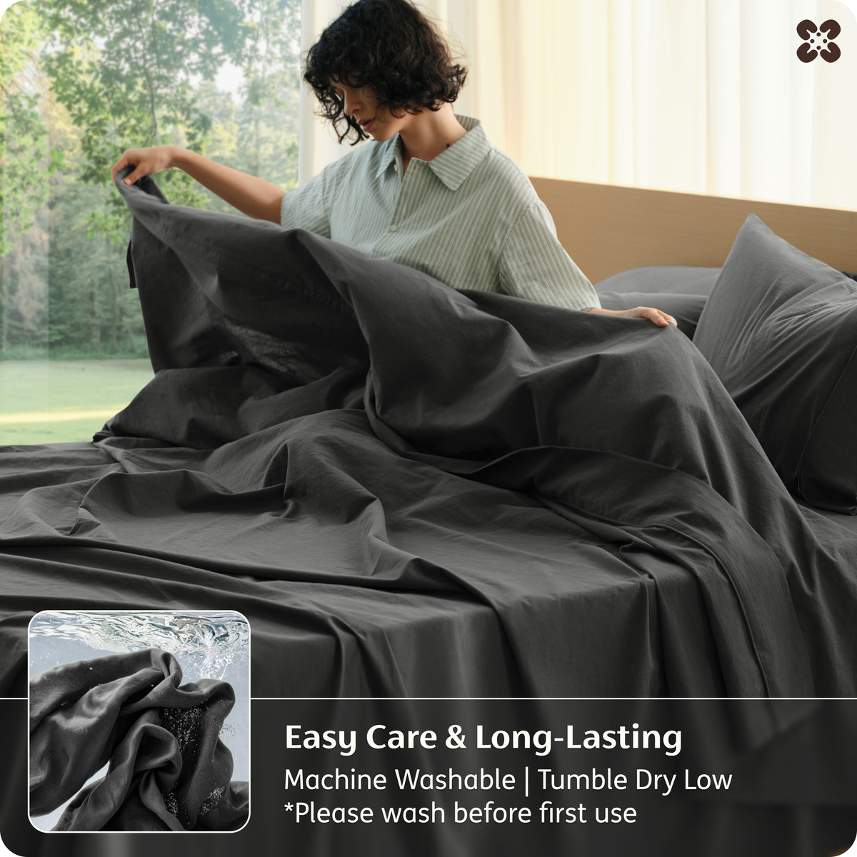 6-Piece Washed Cotton Sheet Set