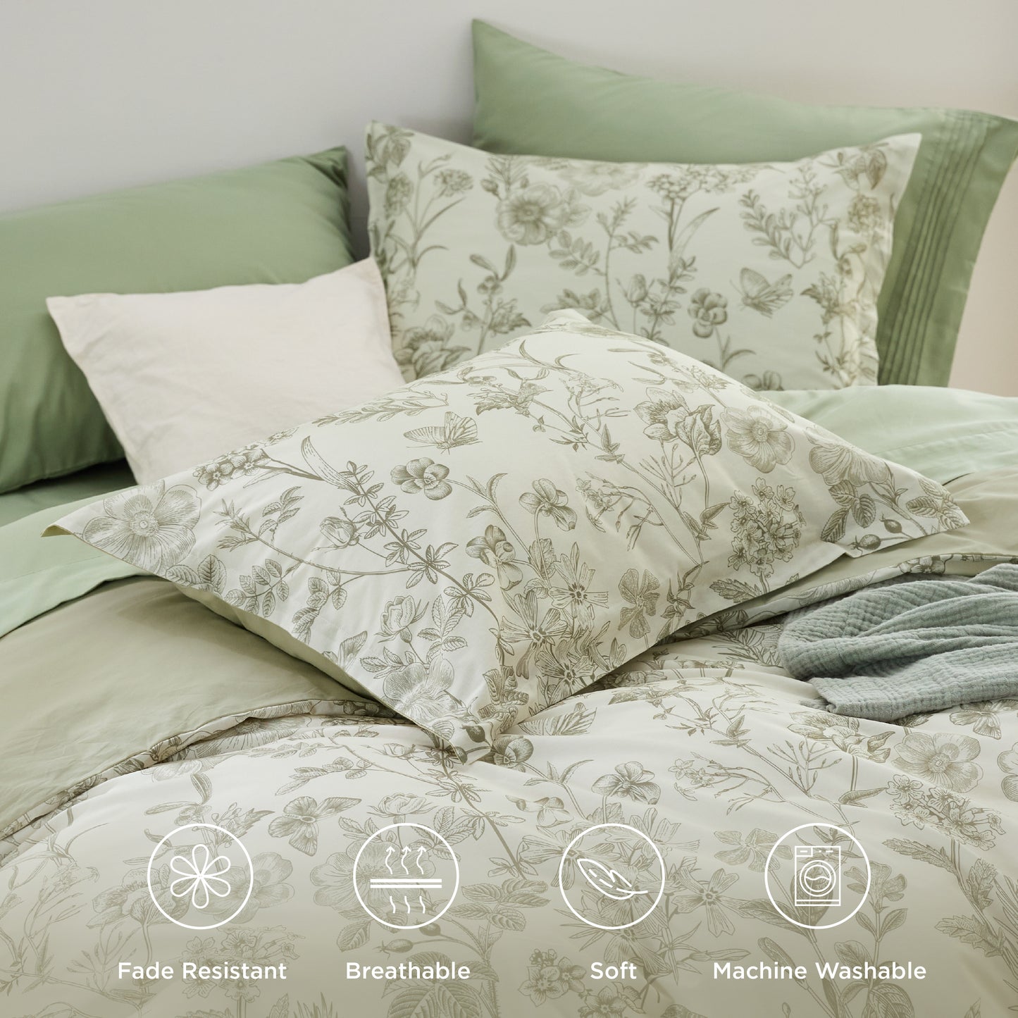 GentleSoft® 100% Cotton Patterned Duvet Cover Set