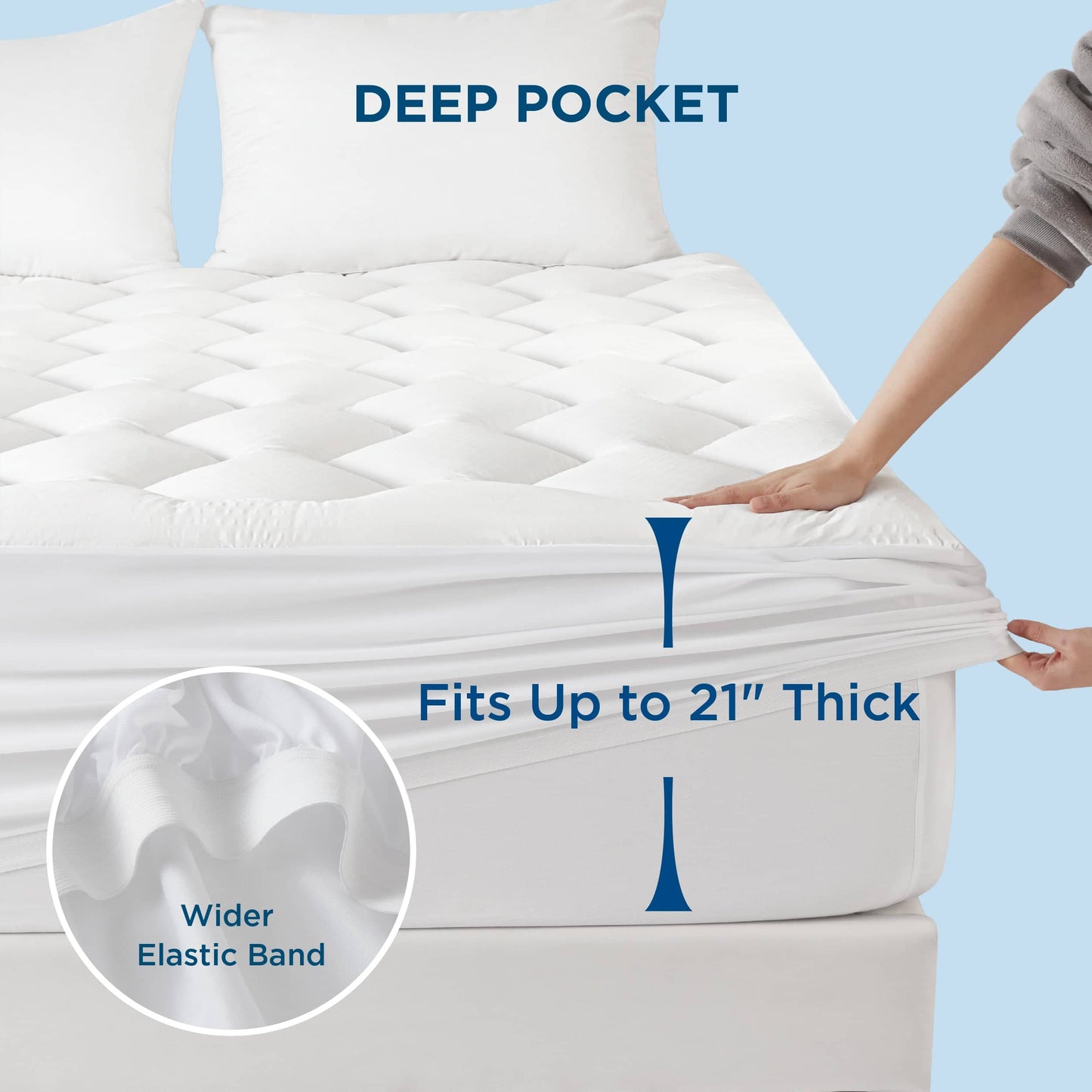 Temp-regulating Hexagon Patterned Mattress Pad