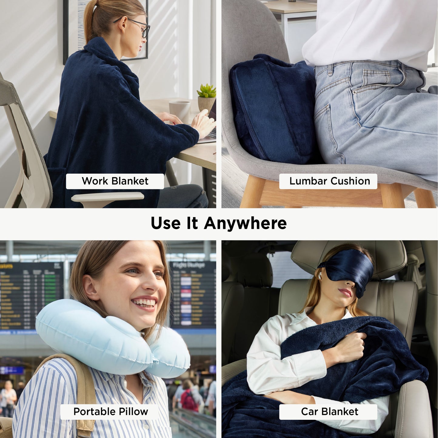 4-Piece Flannel Travel Essential Set