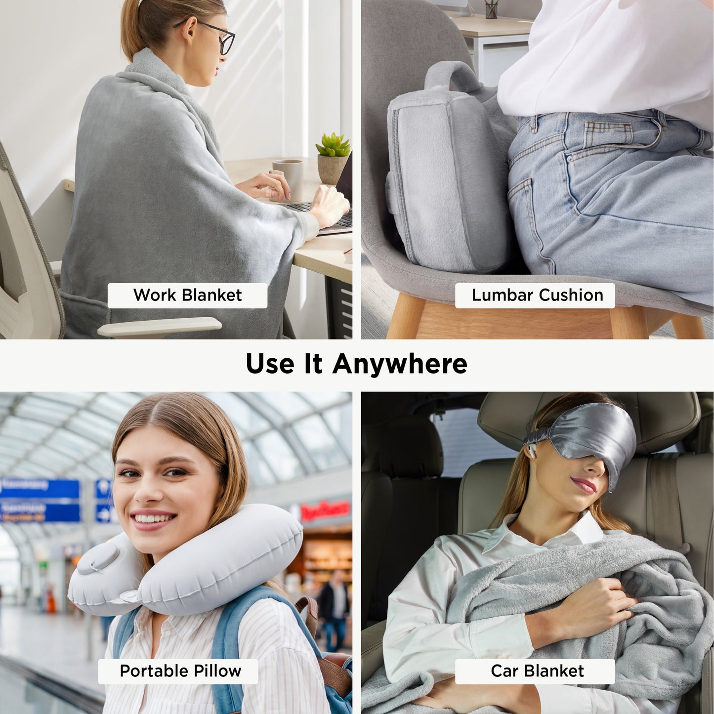 4-Piece Flannel Travel Essential Set