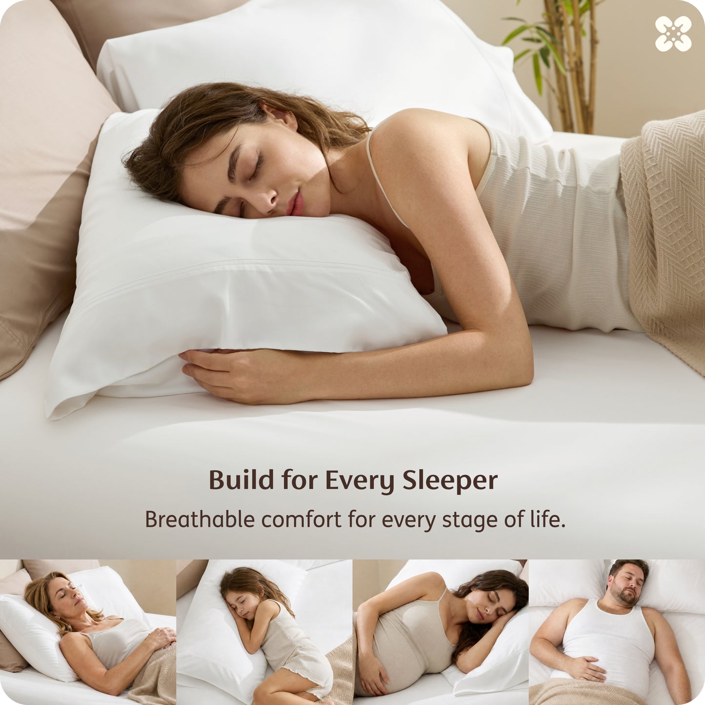 PureWoven™ Organically Grown Bamboo Viscose Fitted Sheet Set