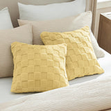 Checked Fleece Square Throw Pillow Cover