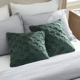 Checked Fleece Square Throw Pillow Cover