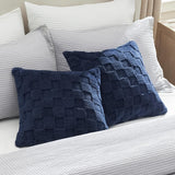 Checked Fleece Square Throw Pillow Cover