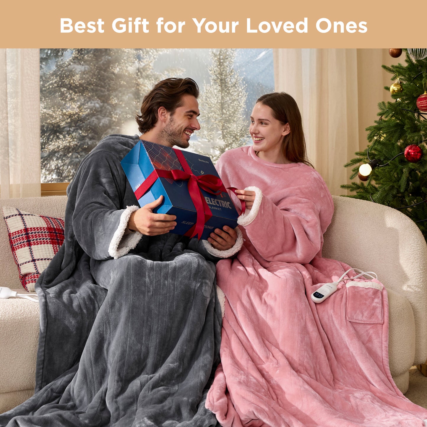 GentleSoft® Full-body Sherpa Fleece Wearable Heated Blanket