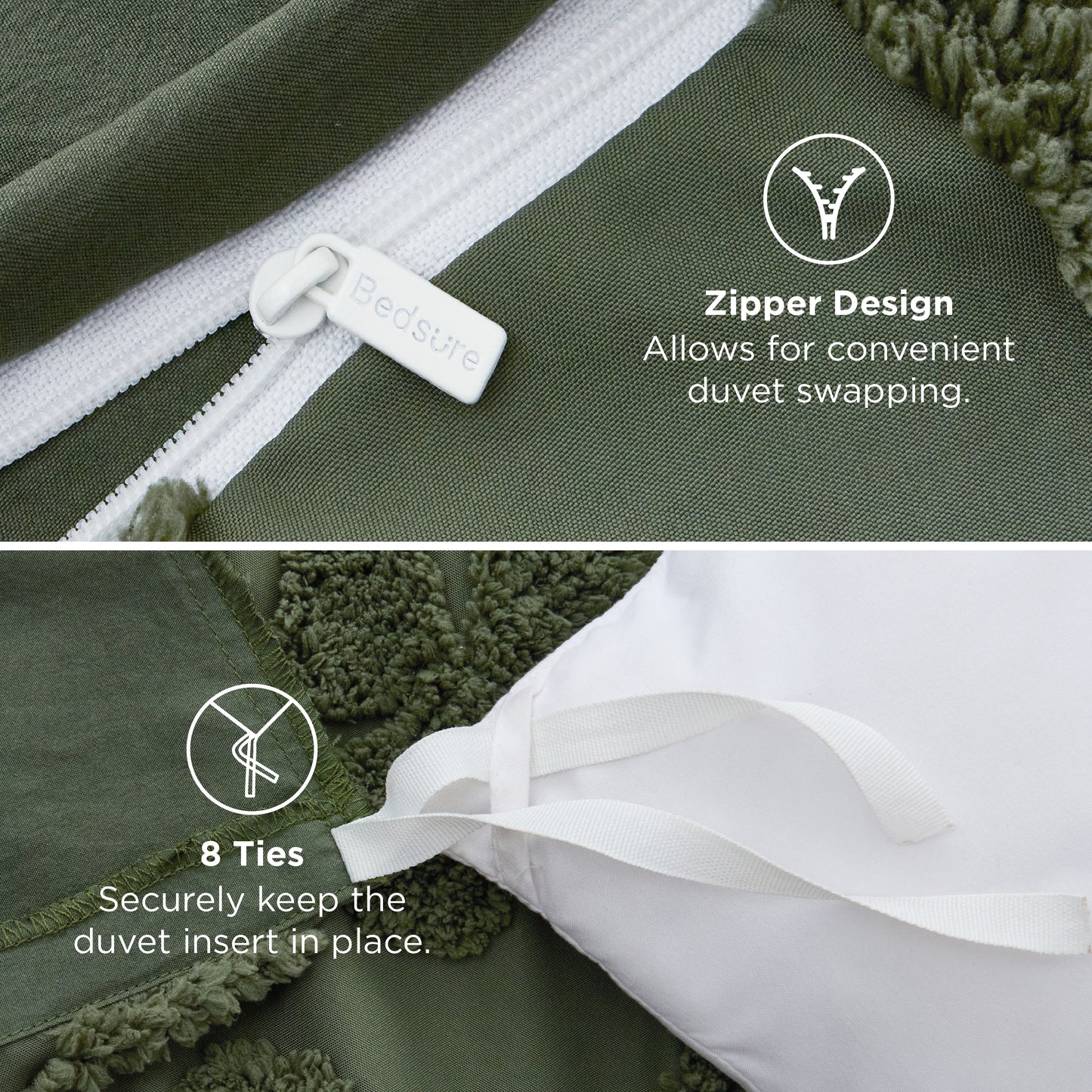 Boho Tufted Embroidery Duvet Cover Set