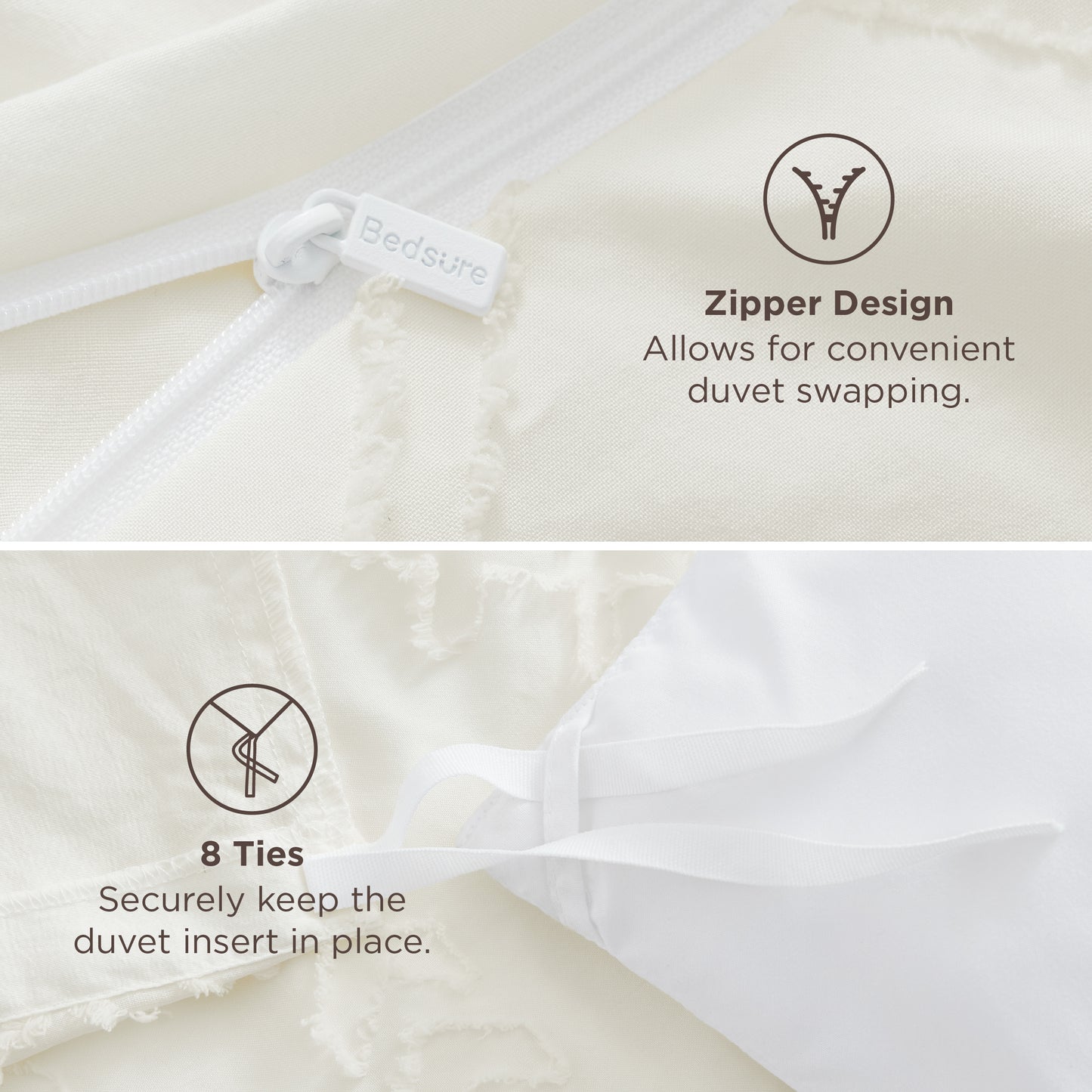 Boho Tufted Embroidery Duvet Cover Set