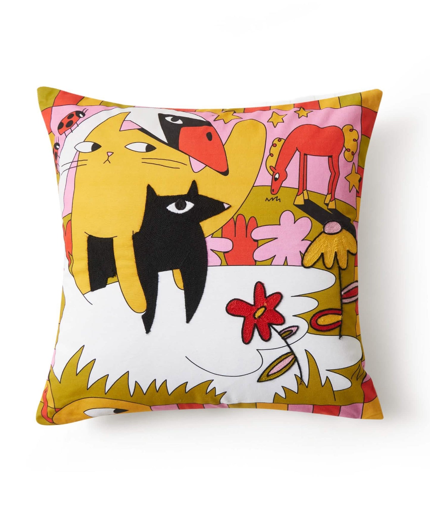 U by 100% Cotton - Animal Party Throw Pillow Cover