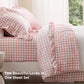 Ruffled Cotton-Like Gingham Sheet Set