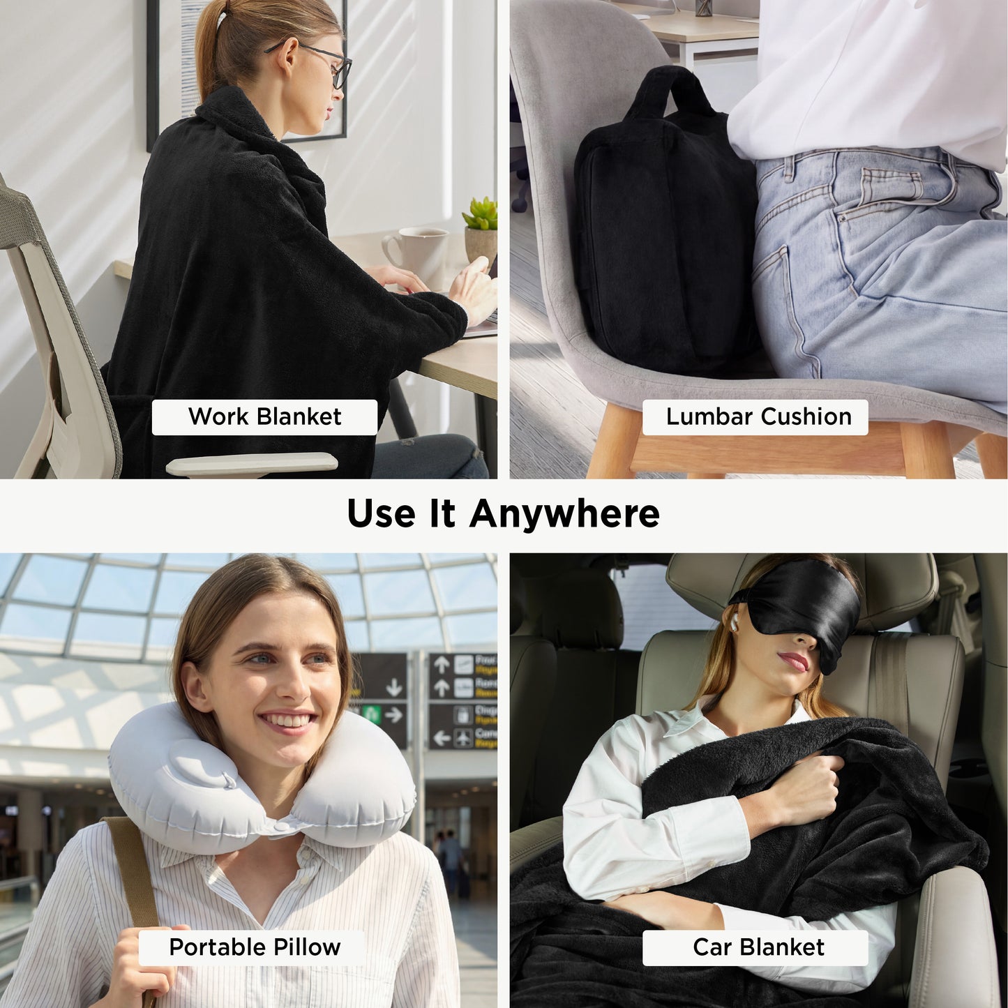 4-Piece Flannel Travel Essential Set