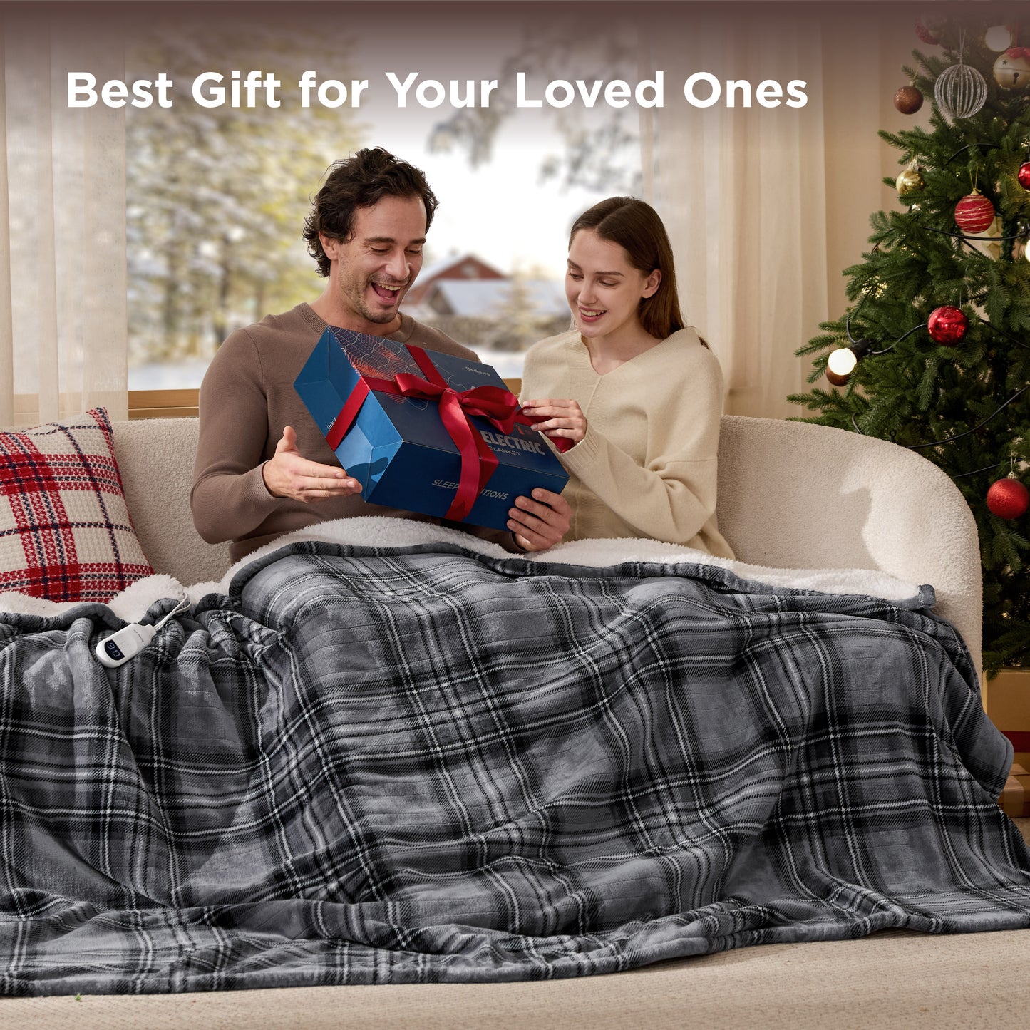 GentleSoft® Plaid Flannel Heated Blanket