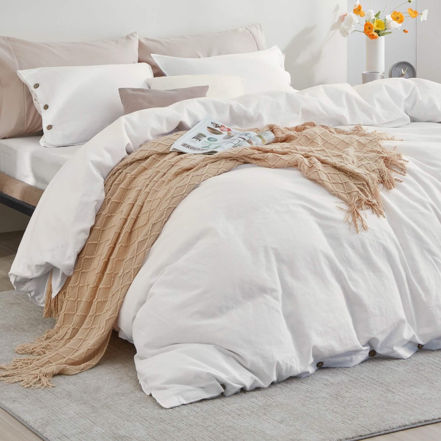 Cotton Linen Hybrid Duvet Cover Set