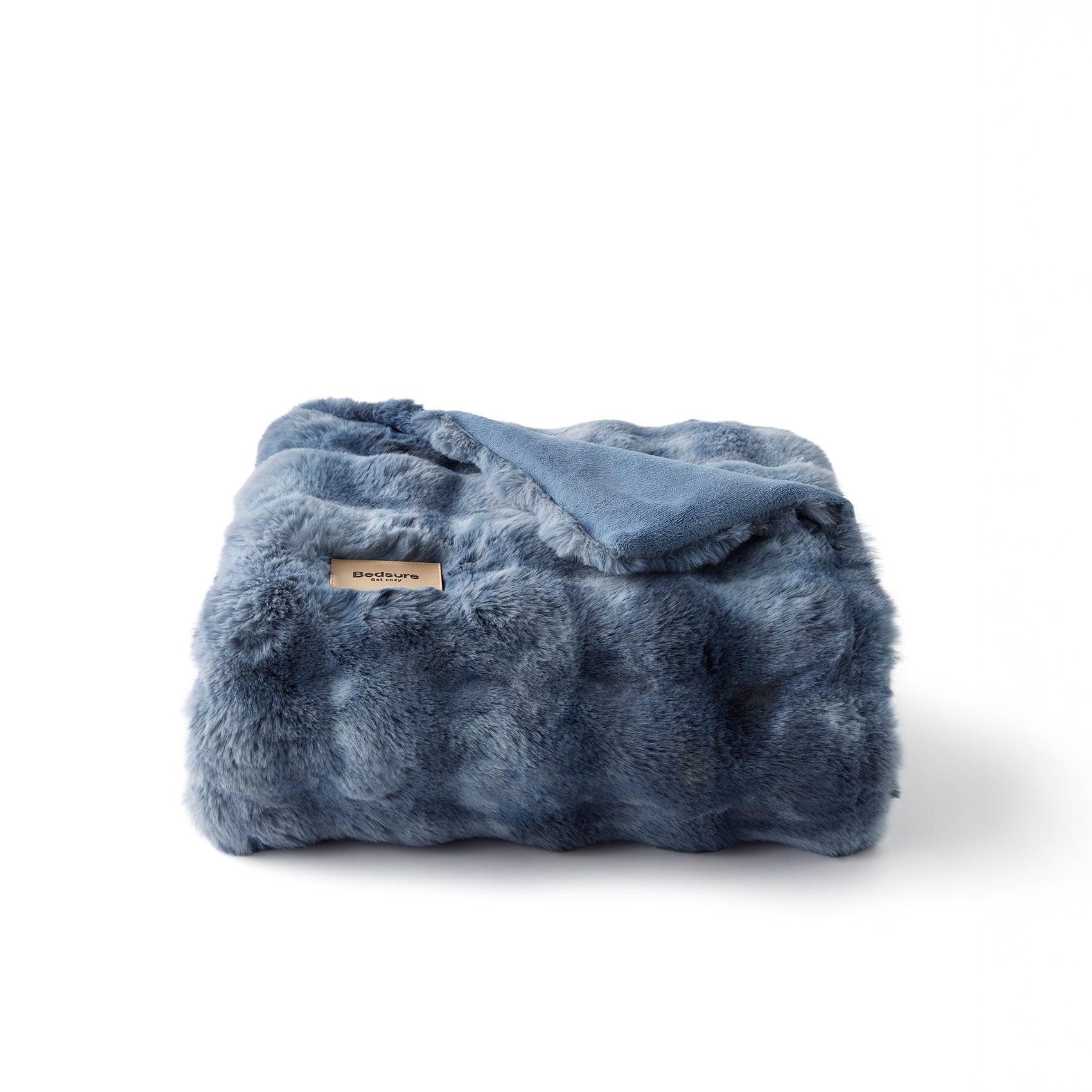 GentleSoft™ Bubble Faux Fur Blanket ( Captain Blue )