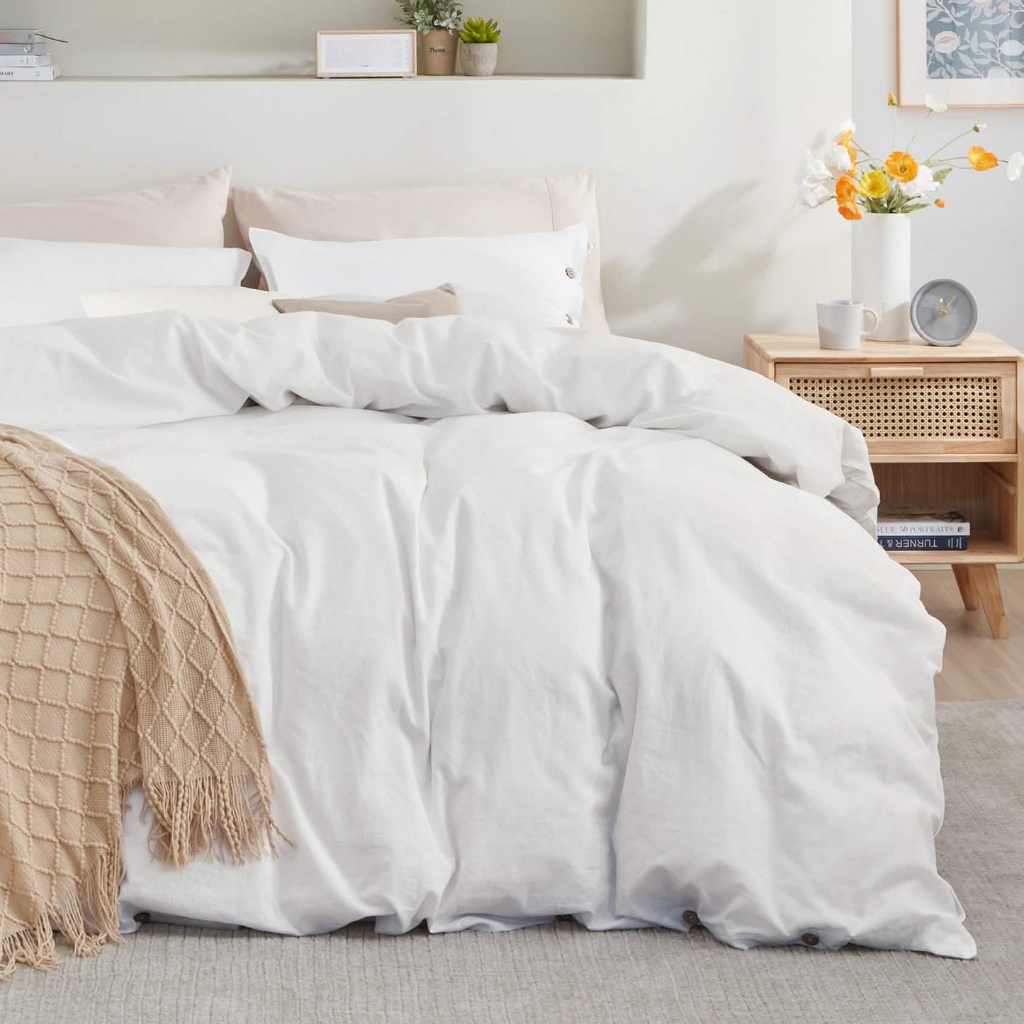 Cotton Linen Hybrid Duvet Cover Set