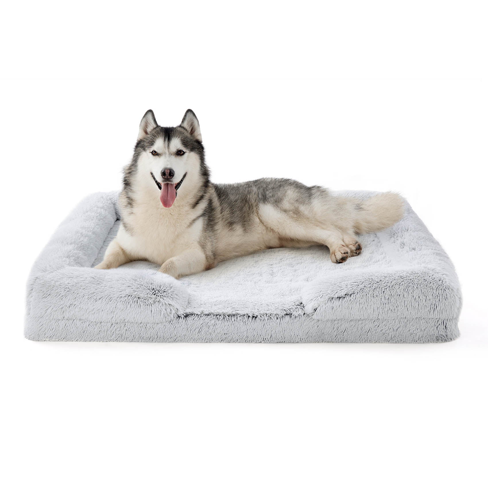 Orthopedic Long Faux Fur Flannel Dog Sofa