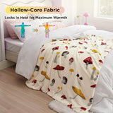 Bedsure Printed Throw Sherpa Blanket mushroom