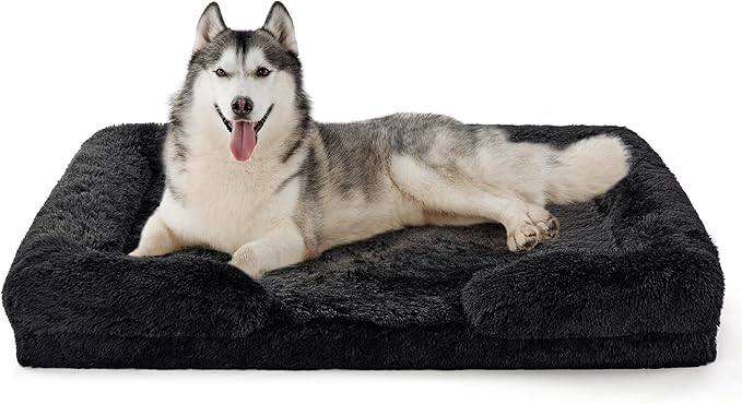 Orthopedic Long Faux Fur Flannel Dog Sofa