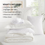 Bedsure White Queen Comforter Set - 7 Pieces Bed