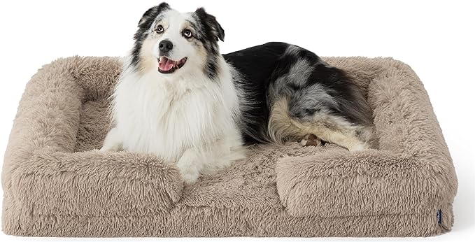 Orthopedic Long Faux Fur Flannel Dog Sofa