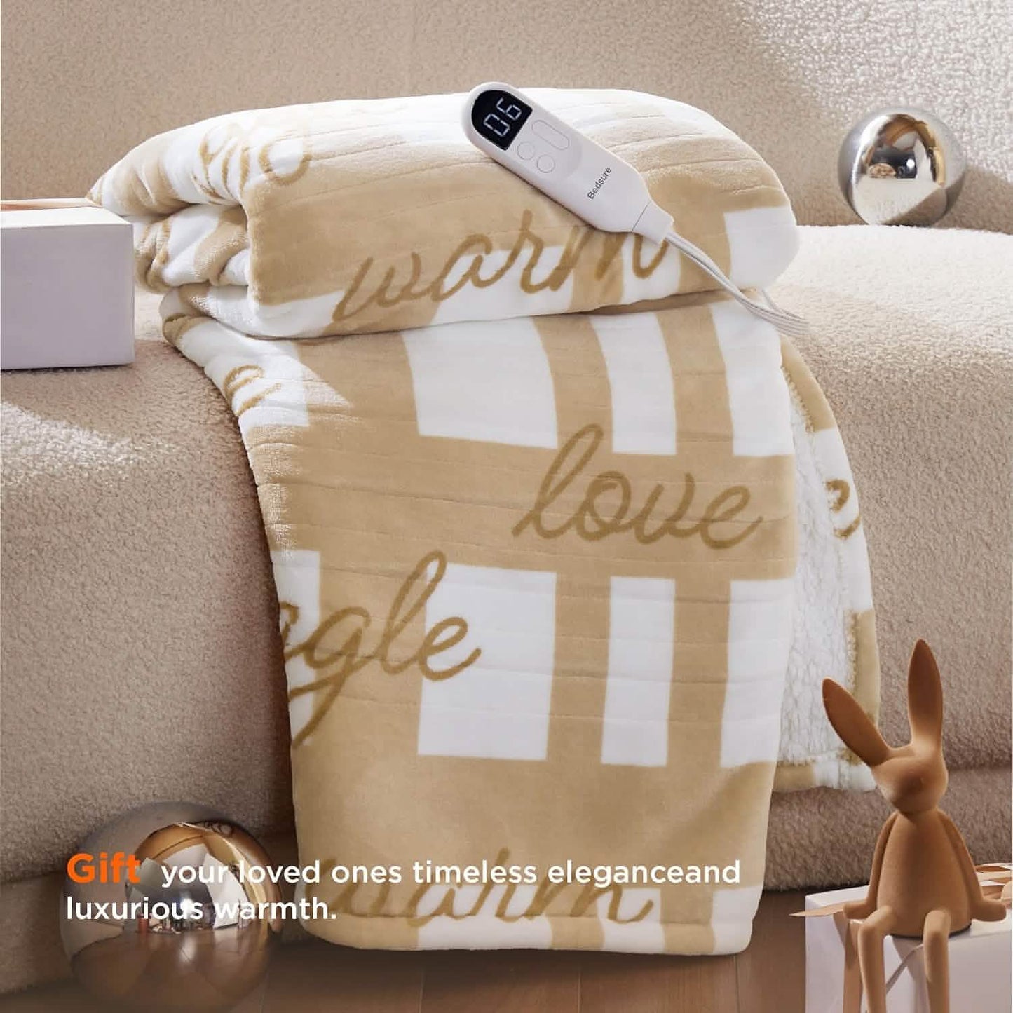 Christmas Printed Flannel Heated Blanket