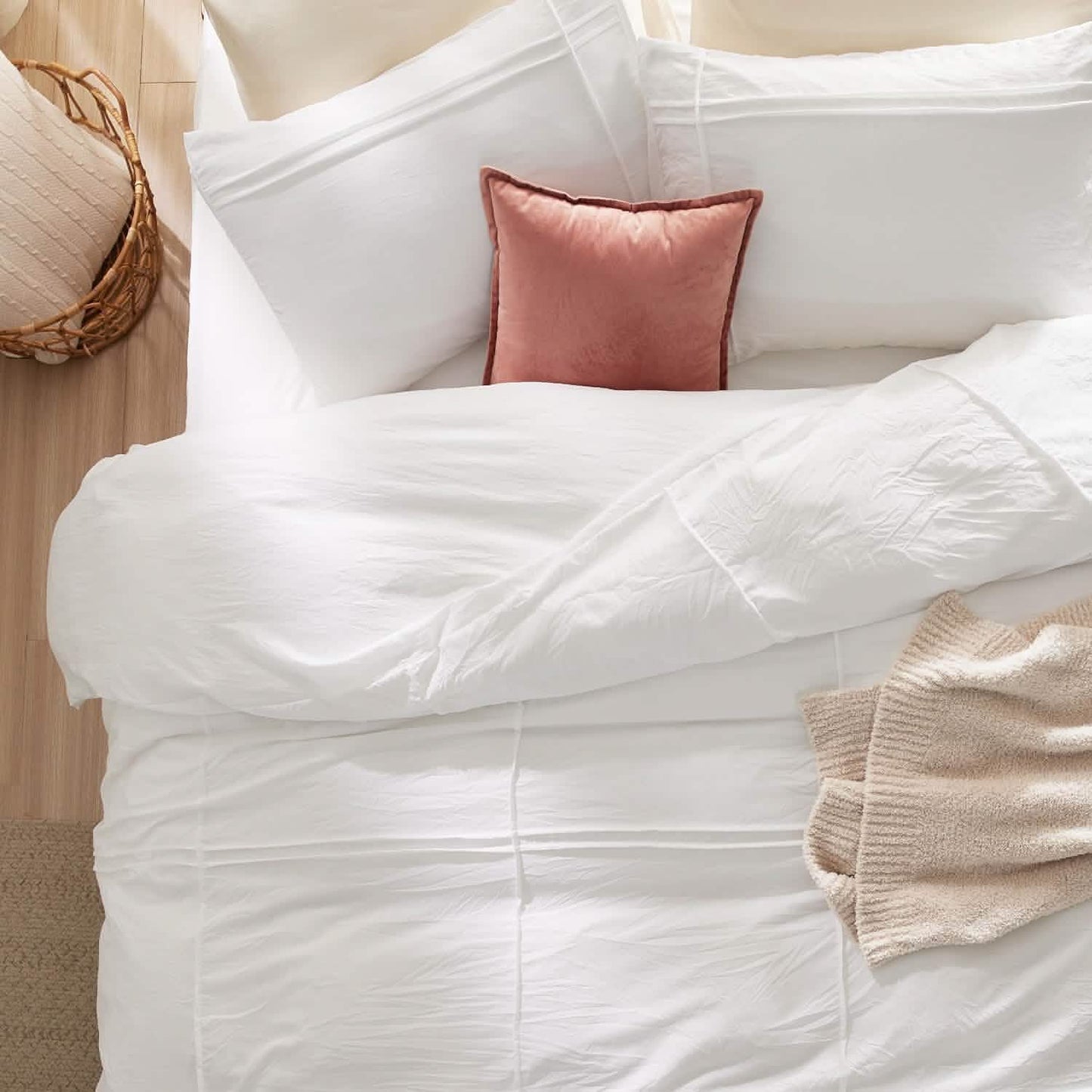 Striped Tufted Embroidery Duvet Cover Set