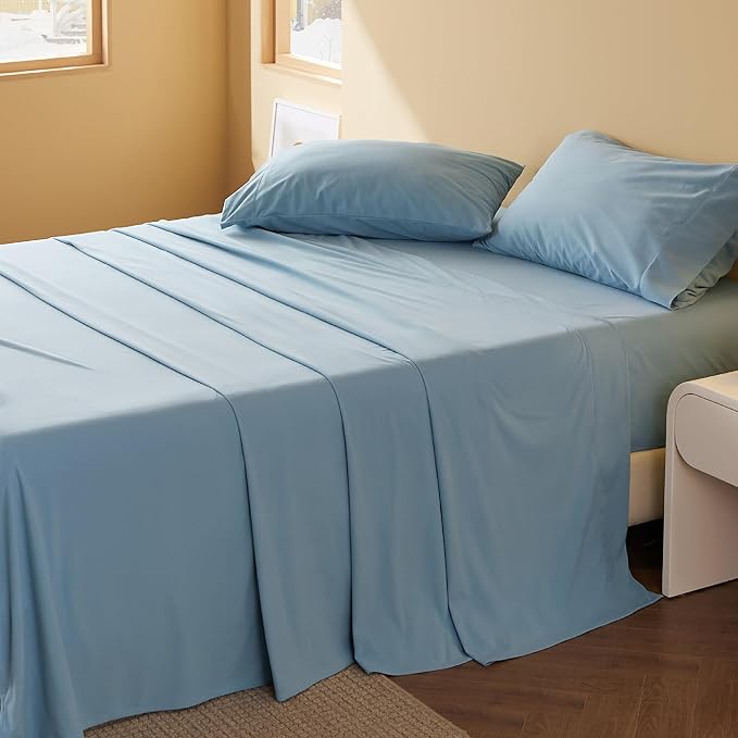 Bedsure Faux Cotton Flannel Sheet Set