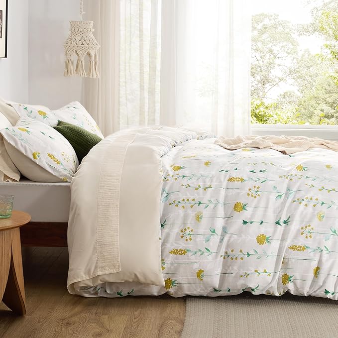 Reversible Beige Duvet Cover Set