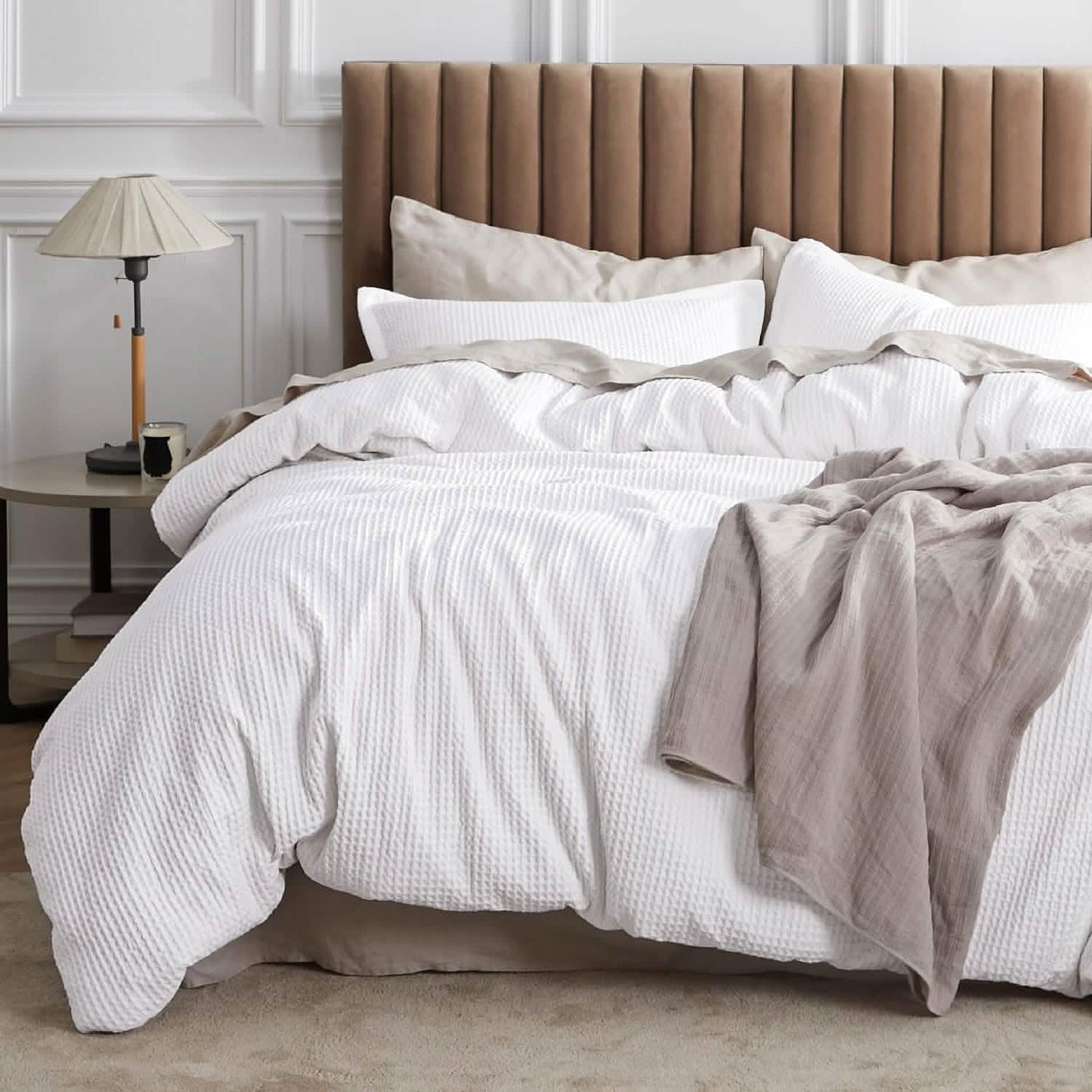 GentleSoft™ Cotton Waffle Weave Duvet Cover Set