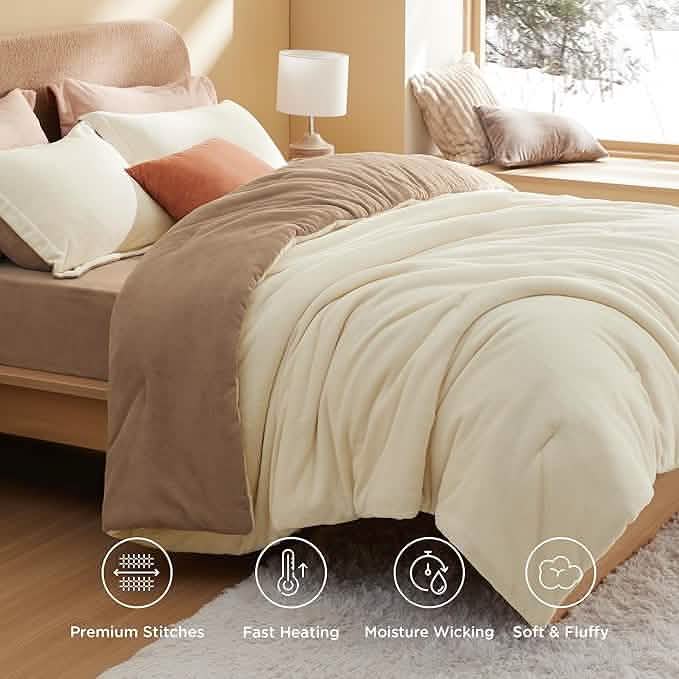 Puffy Flannel Fleece Comforter Set