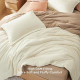 Bedsure Puffy Flannel Fleece Comforter Set