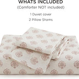 Bedsure 100% Cotton Floral Slub Print Duvet Cover Set