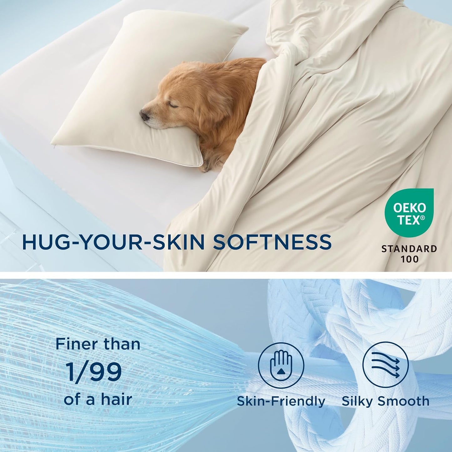 Bedsure Cooling Duvet Cover Queen Size - GentleSoft™ Cooling Bedding Set for Hot Sleepers, Ice-Cool Fabric Technology for Night Sweats, Soft & Breathable Lightweight Comforter Cover Set, 90x90, Beige
