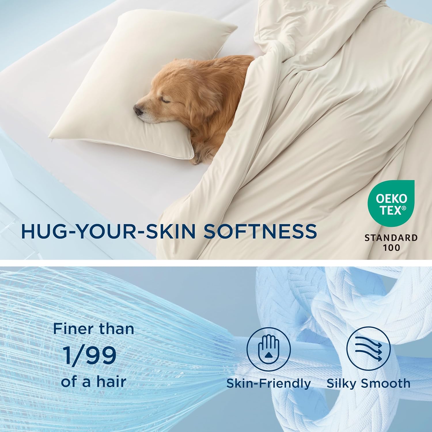 Bedsure Cooling Duvet Cover Queen Size - GentleSoft™ Cooling Bedding Set for Hot Sleepers, Ice-Cool Fabric Technology for Night Sweats, Soft & Breathable Lightweight Comforter Cover Set, 90x90, Beige