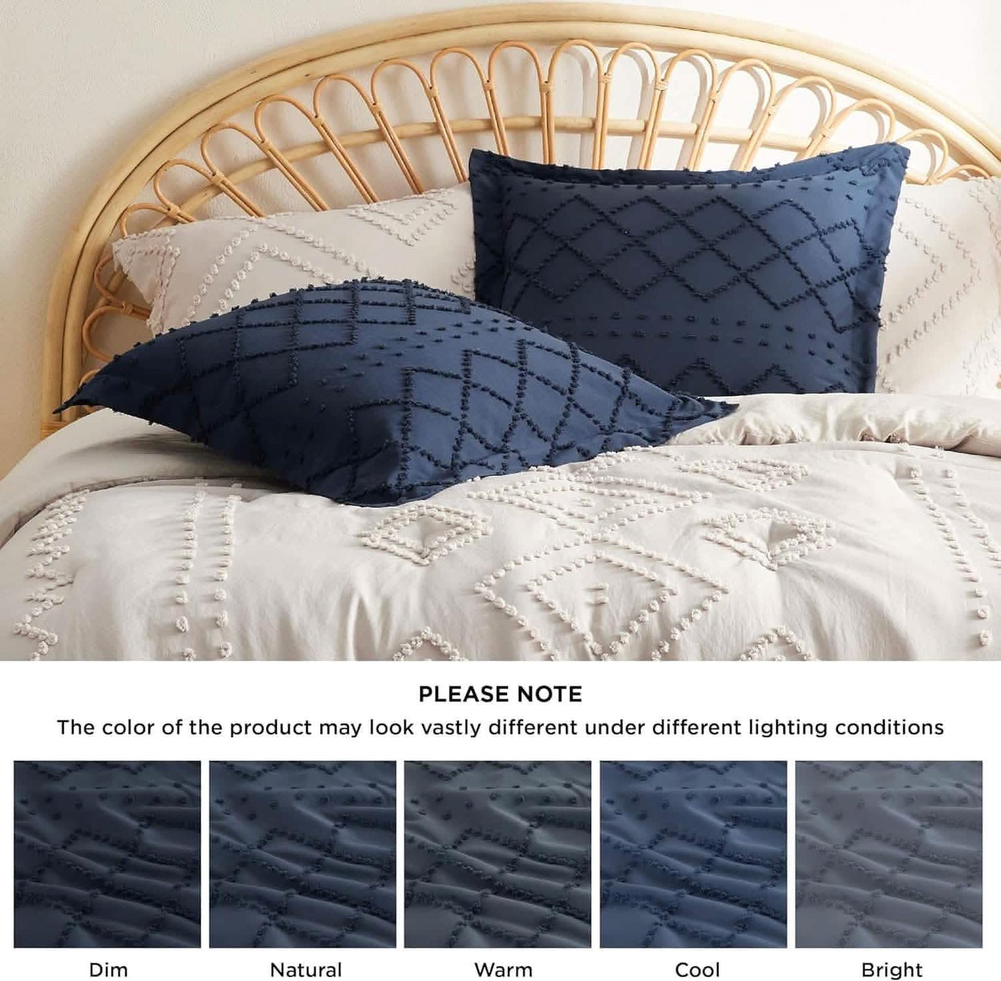 Tufted Embroidery Pillow Shams