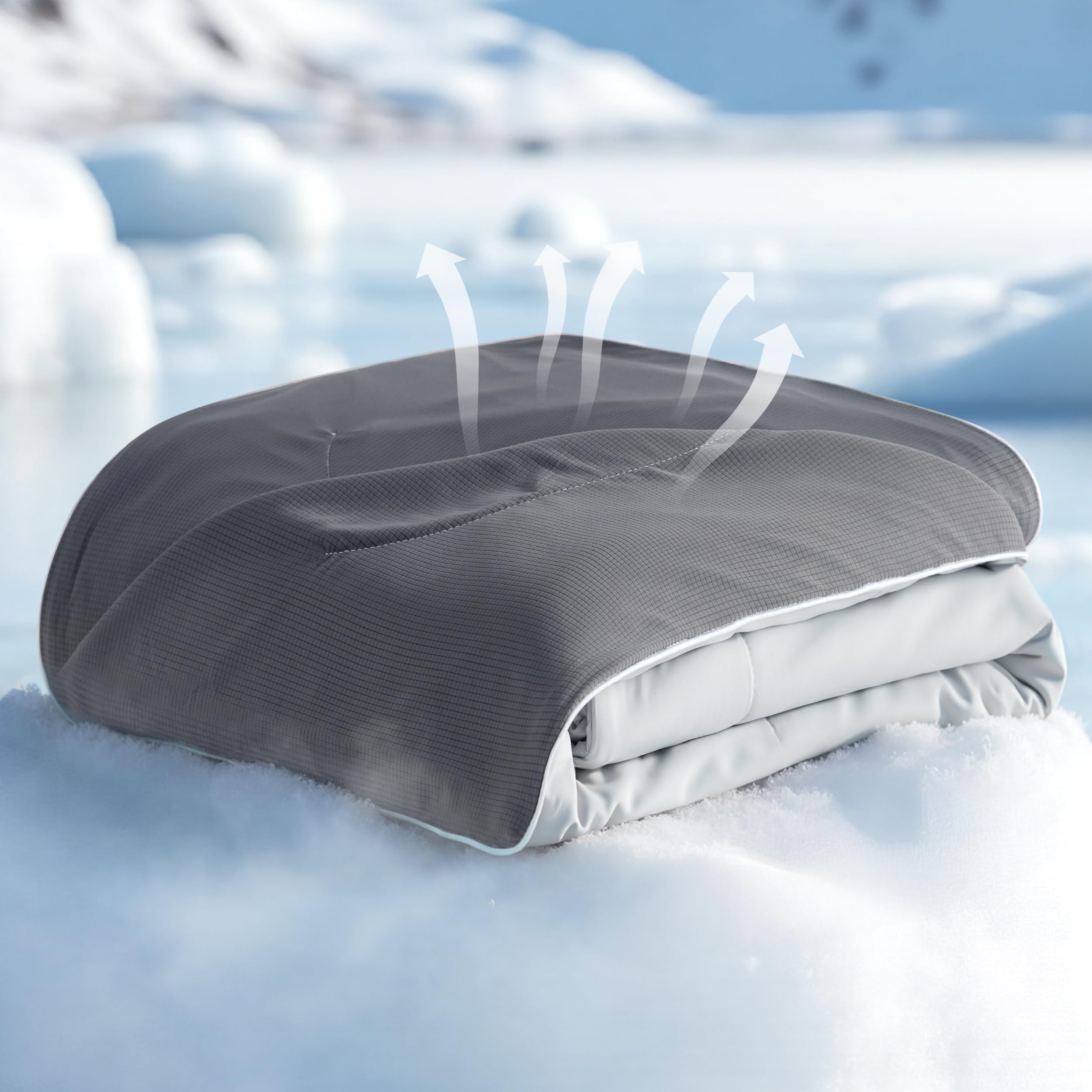 Bedsure Cooling Blankets for Hot Sleepers - Cold Blankets for Sleeping Queen Size for Bed, Lightweight Summer Ice Breathable Double-Sided Bedding Essentials as Gifts, Grey, 90x90 Inches