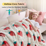 Bedsure Printed Throw Sherpa Blanket strawberry Dots