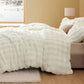 Carved Faux Rabbit Fur Duvet Cover Set