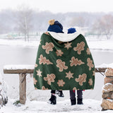 Bedsure Christmas Gingerbread Green Sherpa Throw Blanket