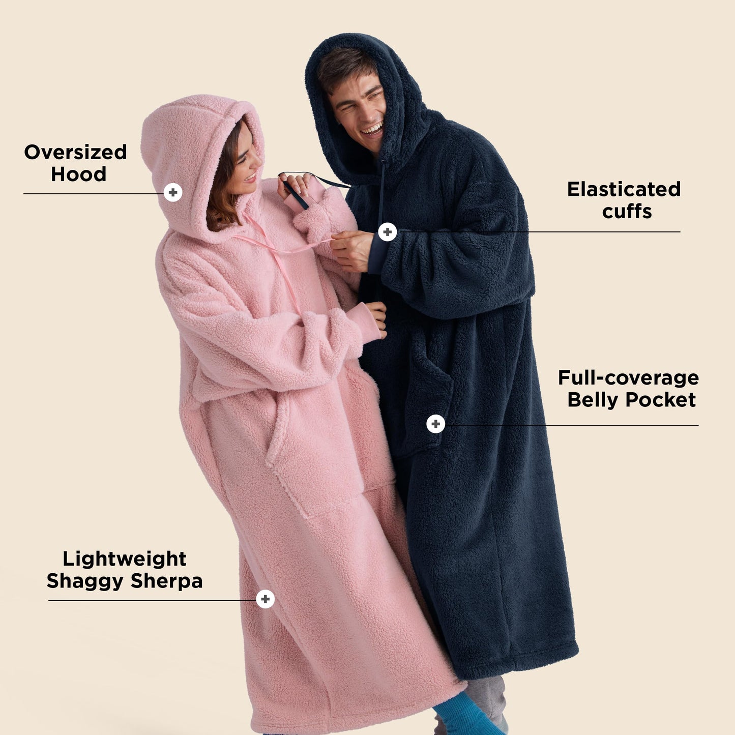 GentleSoft® Ultra Soft Long Shaggy Sherpa Hooded Blanket