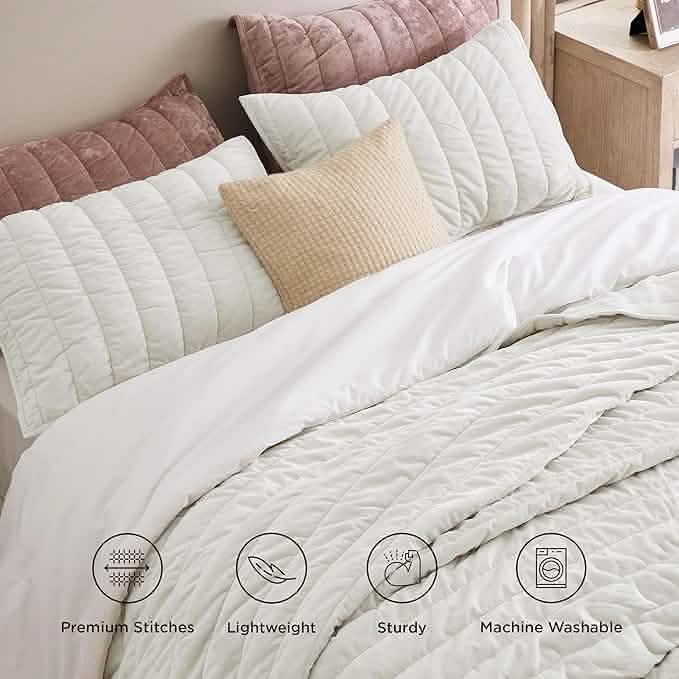Grace Striped Velvet Quilt Set