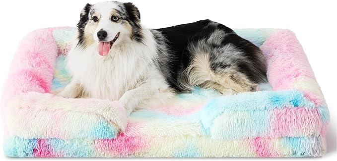 Orthopedic Long Faux Fur Flannel Dog Sofa