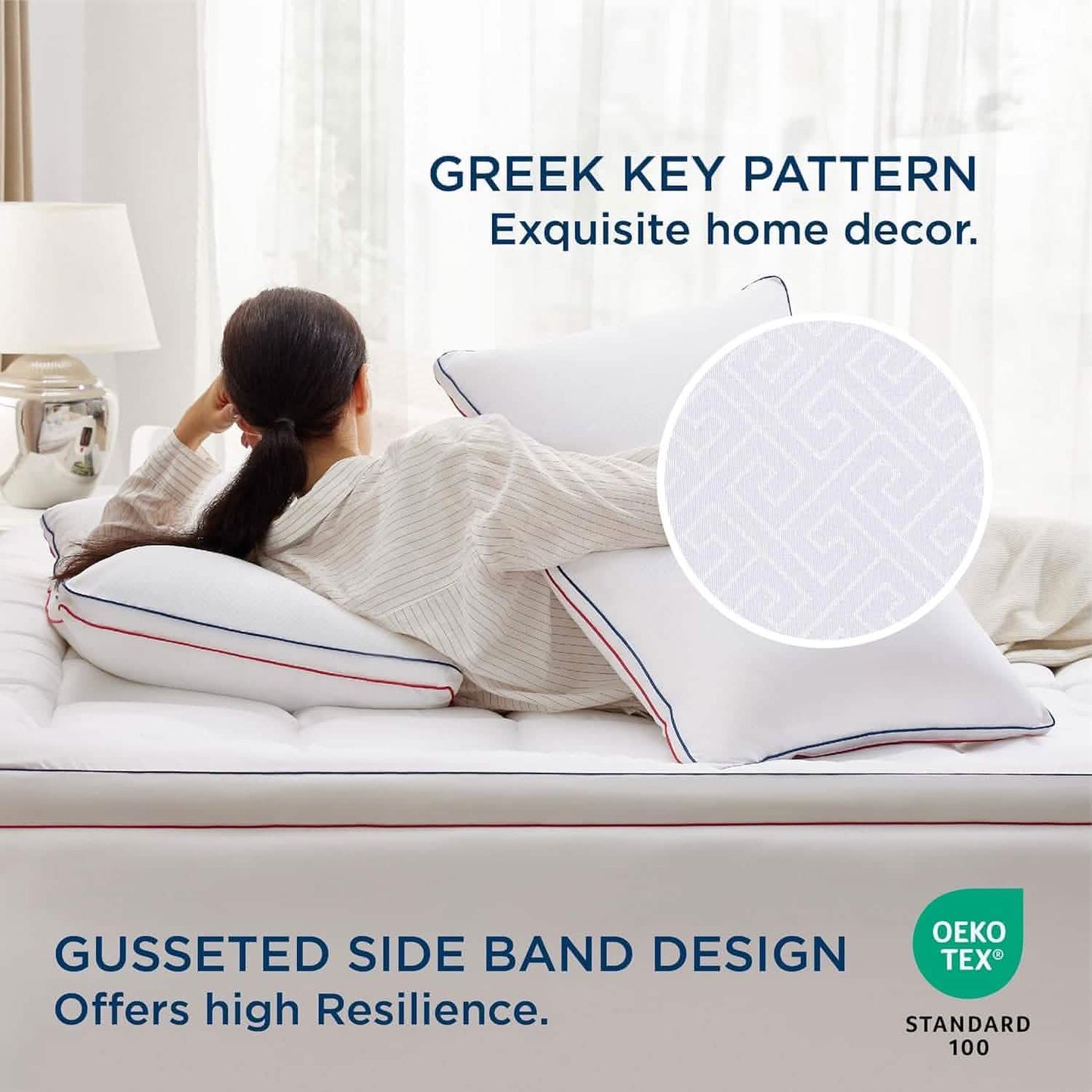 Greek Key Gusseted Pillows