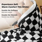 Ultra-Soft Double Side Yarn Sherpa Checkered Blanket