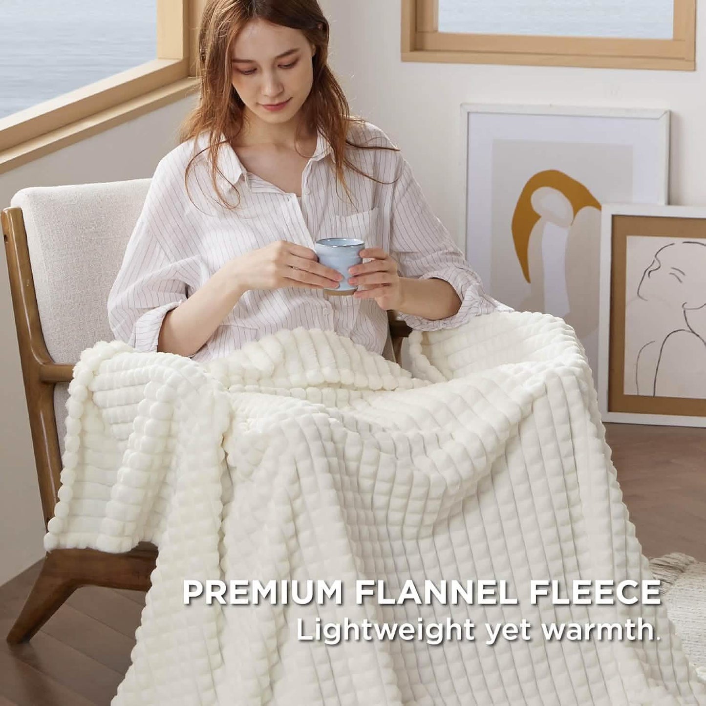 Ivory Fleece Blanket