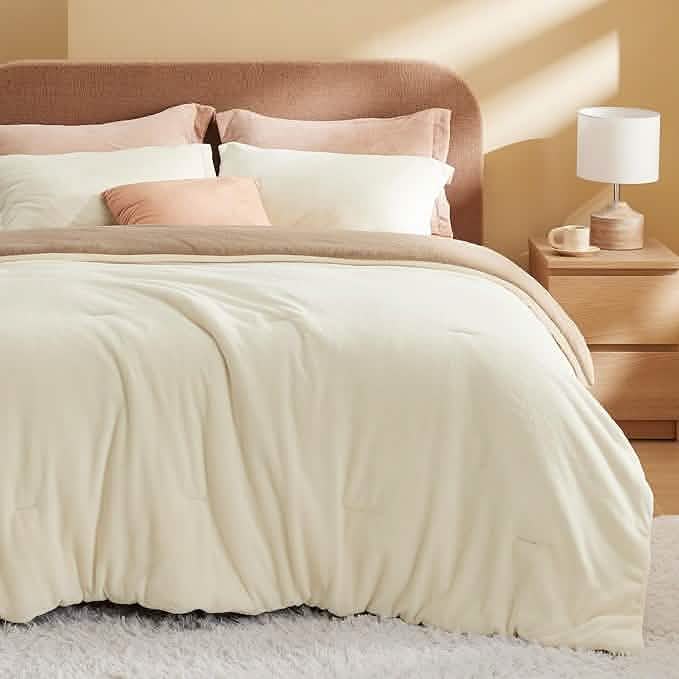 Puffy Flannel Fleece Comforter Set