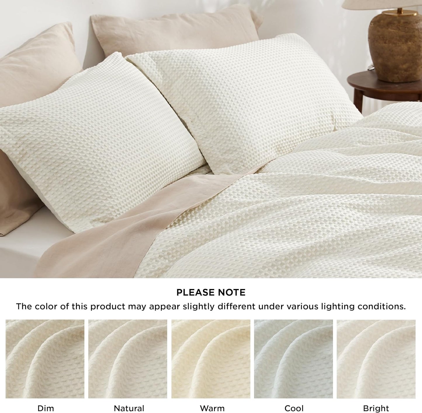 Polyester Microfiber Waffle Duvet Weave Duvet Cover Set
