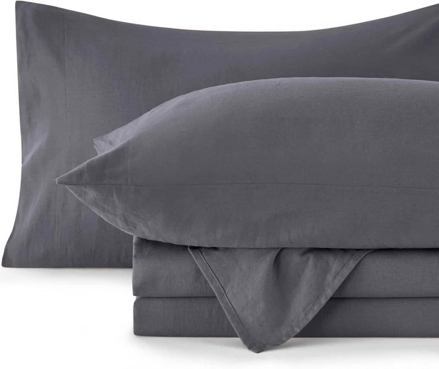 Breathable Cotton Linen Bed Sheet Set