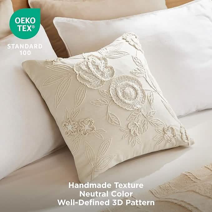 GentleSoft™ Floral Embroidery Boho Pillow Cover