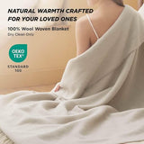 Bedsure 100% Wool Woven Blanket